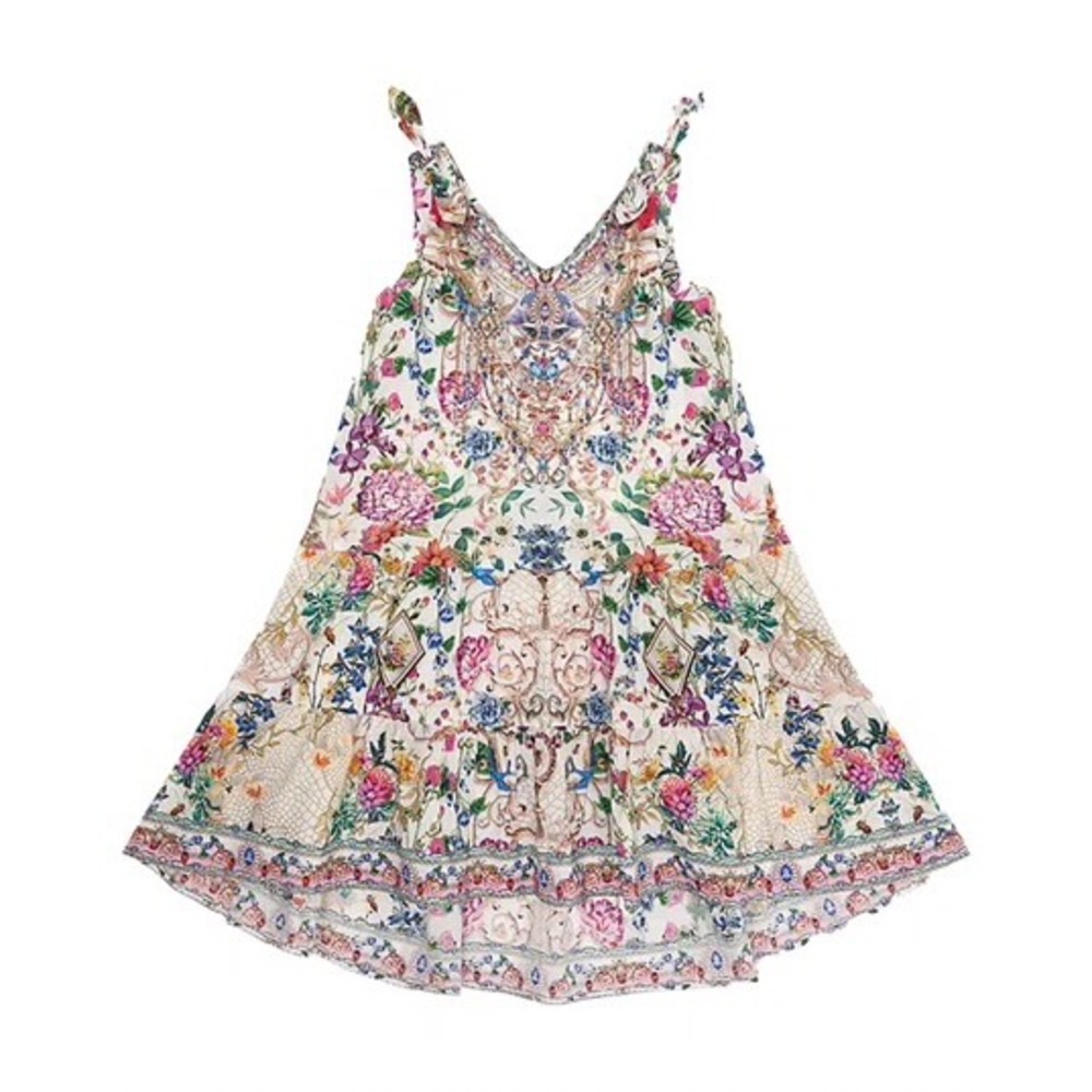Milla by Camilla Girls Queensbee Tiered Cotton Dress Size 4 Floral Crystal